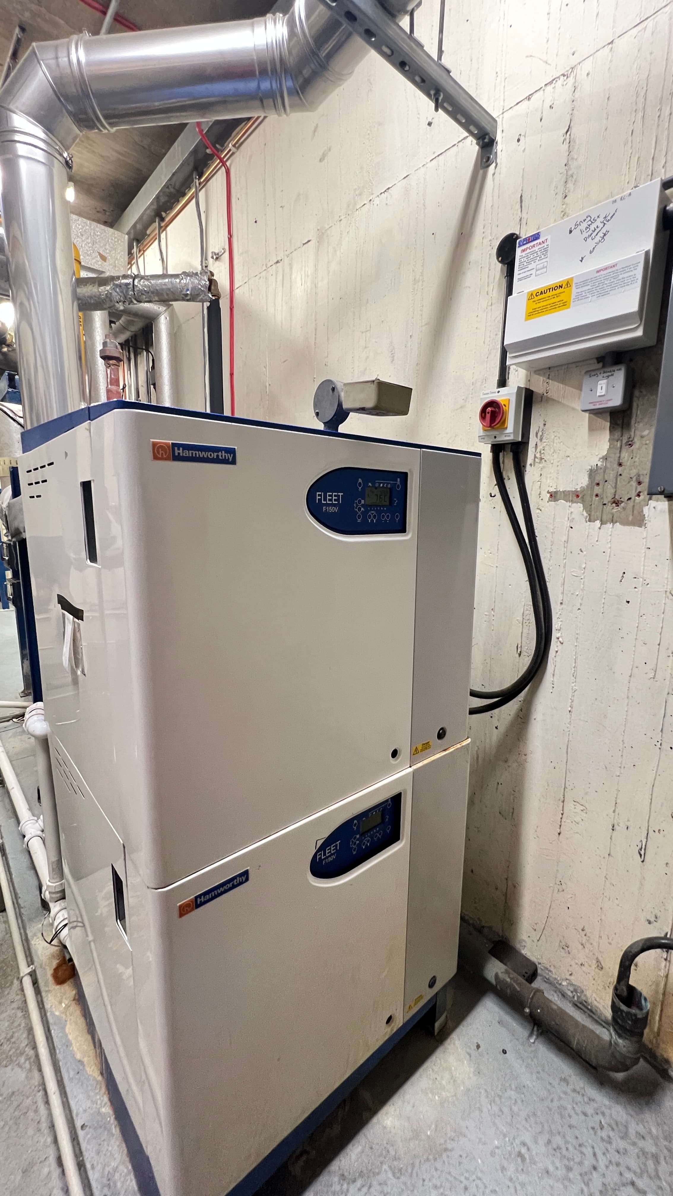 Hamworthy FLEET F150 boilers with white casings