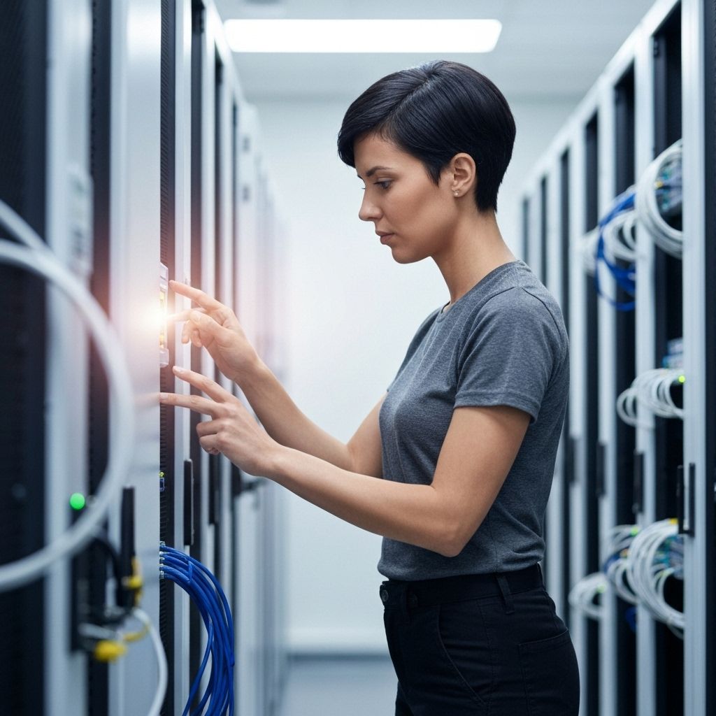 BMS maintenance engineer carrying out a preventive maintenance visit on a Trend BMS controller